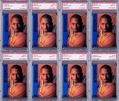 1996-97 SP #134 Kobe Bryant PSA Graded Rookie Card Collection (8)